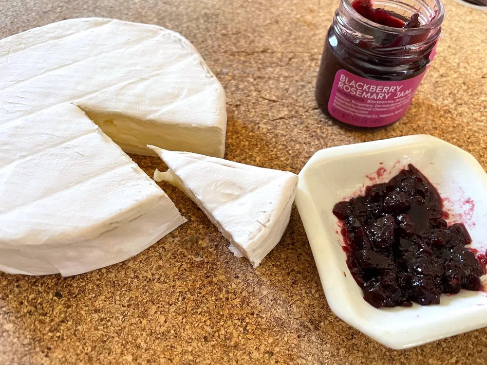 Mitica Blackberry Rosemary jam and triple crème brie